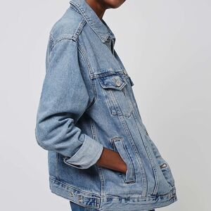 Topshop Oversized Light Washed Denim Jacket